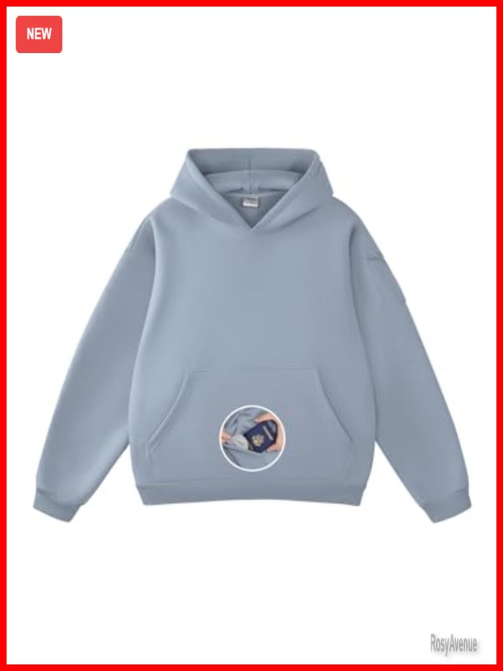 Oversized Heavyweight Fleece Hoodie Pullover Sweatshirt with Hidden Pockets